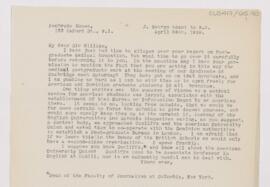 Letter to William Osler, April 24, 1918