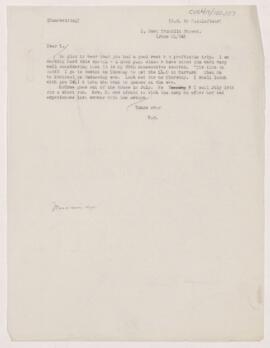 Letter to Henri Amédée Lafleur, June 21, 1904