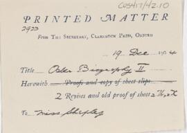Letter to Julia H. Shepley, December 19, 1924
