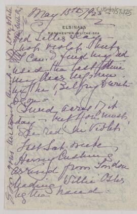 Letter to Harvey Cushing, May 18, 1925