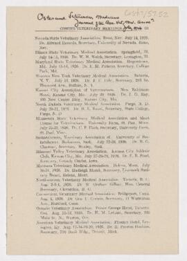 Osler and Veterinary Medicine