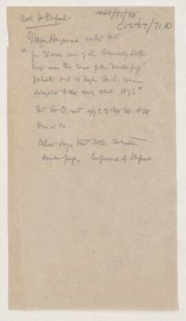 Cushing's notes, Haywood and Shepherd, 1876