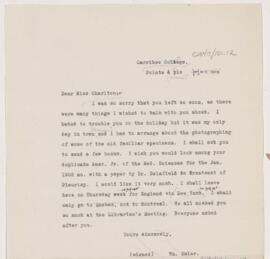 Letter to Margaret E. Charlton, July 10, 1904