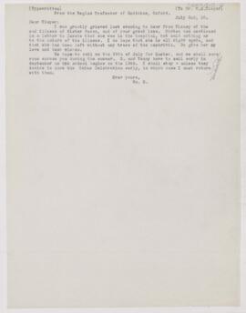 Letter to William Sydney Thayer, July 2, 1910