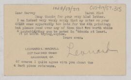 Letter to Harvey Cushing, March 31, 1926