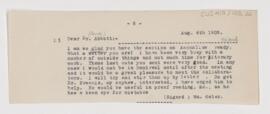 Letter to Maude E. Abbott, August 4, 1905