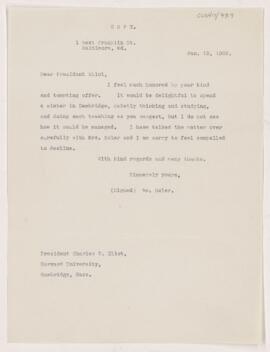 Letter to Charles W. Eliot, January 19, 1903