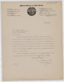 Letter to Harvey Cushing, August 12, 1925