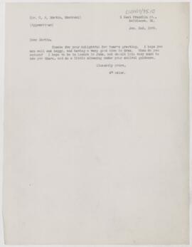 Letter to Charles Ferdinand Martin, January 2, 1899