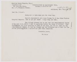 Letter to Charles Perry Fisher, November 9, 1901(?)