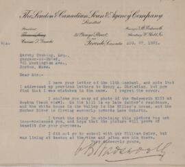 Letter to Harvey Cushing, August 27, 1921