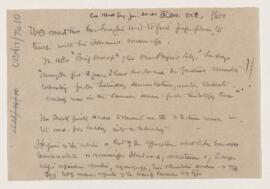 Cushing's notes, Osler at McGill, October 1880