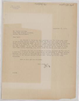 Letter to Harvey Cushing, September 25, 1925