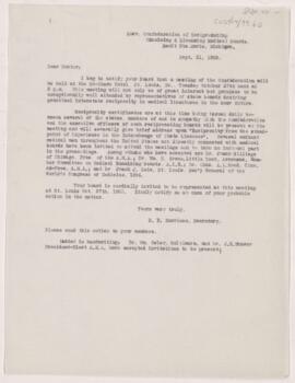 Letter to  Maryland State Board, September 21, 1903
