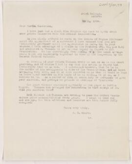 Letter to Sir John Burdon Sanderson, May 13, 1904