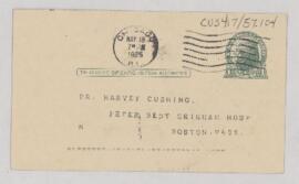 Letter to Harvey Cushing, May 18, 1925