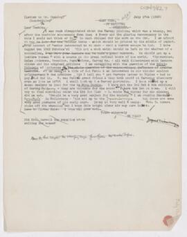 Letter to Harvey Cushing, July 17, 1903