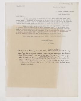 Letter to William Sydney Thayer, October 26, 1905