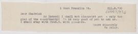 Letter to J.R. Chadwick, December 3, 1900