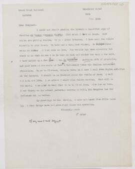 Letter to Francis John Shepherd, March 10, 1909