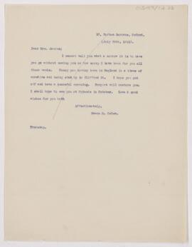 Letter to Mrs. Henry Barton Jacobs, July 28, 1911