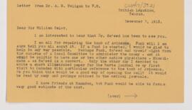 Letter to William Osler