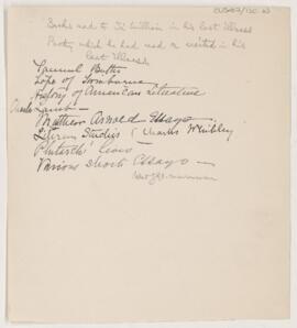 Cushing's notes, undated