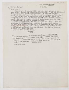 Letter to Thomas Archibald Malloch, January 7, 1918