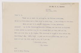 Letter to Henry Barton Jacobs, May 31, 1913