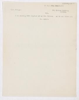 Letter to John Young Walker MacAlister, January 9, 1916