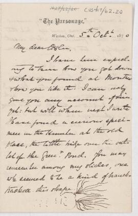 Letter to William Osler, October 5, 1870