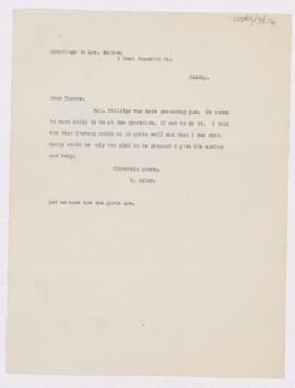 Letter to H.C. Yarrow