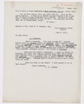 Letter to William Osler