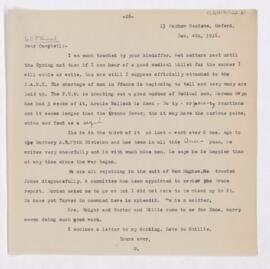 Letter to Campbell Palmer Howard, December 4, 1916