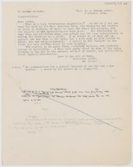 Letter to John George Adami, October 9, 1914