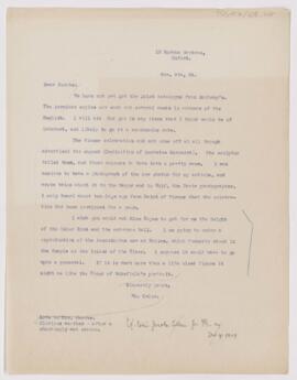 Letter to Henry Barton Jacobs, November 9, 1909