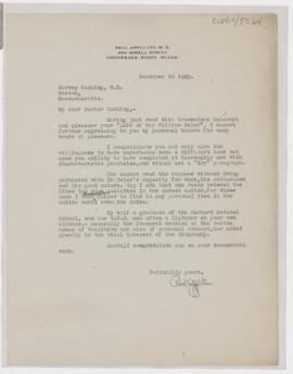 Letter to Harvey Cushing, December 10, 1925