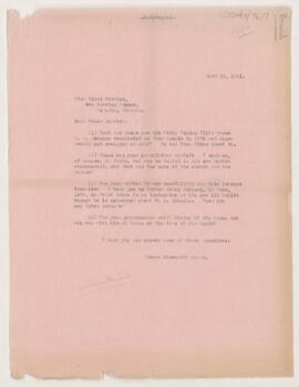 Letter to Ethel Bovell Barwick, July 22, 1921