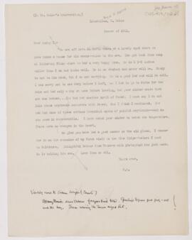 Letter to Henry Mills Thomas, (August 1911)
