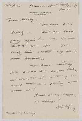 Letter to Harvey Cushing, July 16, 1925