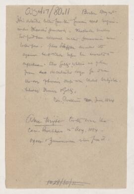 Cushing's notes, Osler in Berlin, 1884, 1884