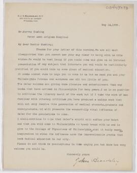 Letter to Harvey Cushing, May 14, 1925
