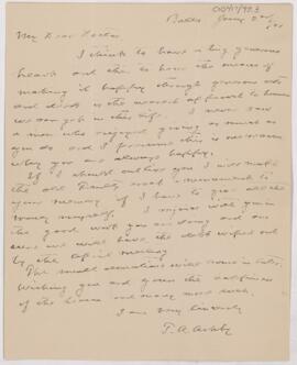 Letter to William Osler, January 2, 1901