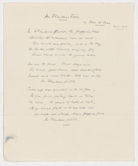 Letter from E.W. Archibald to his wife and letter from John McCrae to E.W.A. with copy of “In Fla...