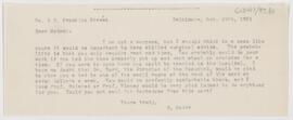 Letter to  Unidentified, October 29, 1901