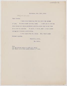 Letter to Henry Barton Jacobs, November 11, 1893