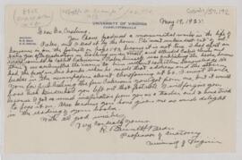 Letter to Harvey Cushing, May 19, 1925