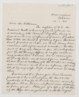 Letter to William Osler