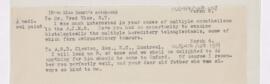 Letter to A.G.B. Claxton, March 6, 1919