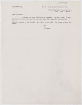 Letter to John A. Mullin, February 16, 1893(?)